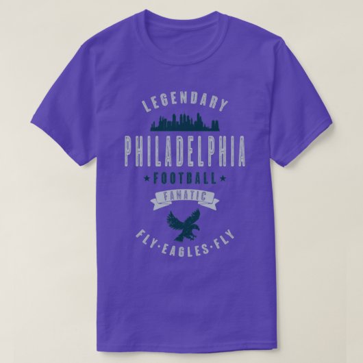 Philadelphia Football Fanatic Kijk Tekst T-shirt (Design voorkant)