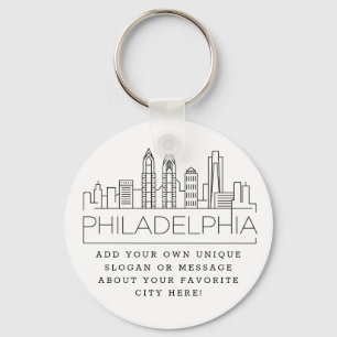 Philadelphia gestileerde Skyline Aangepaste sloga Sleutelhanger