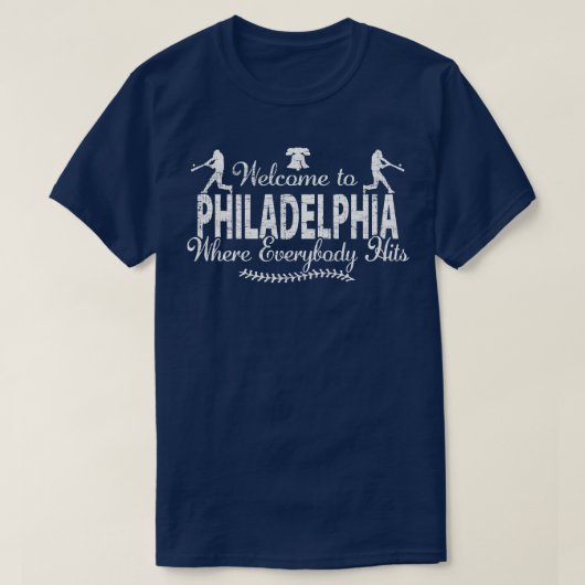 PHILADELPHIA HONKBAL PHILLY WAAR IEDEREEN SLAAT T-SHIRT (Design voorkant)