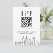 Philadelphia Huwelijk QR code RSVP Kaart (Staand voorkant)