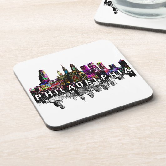 Philadelphia in graffiti Beverage Coaster Bier Onderzetter (Linkerzijde)