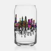 Philadelphia in graffiti met monogram blikvorm glas (Voorkant)