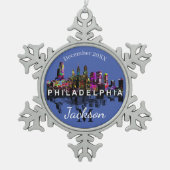 Philadelphia in graffiti tin sneeuwvlok ornament (Voorkant)