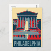 Philadelphia in Red en Blue, Briefkaart (Voorkant / Achterkant)