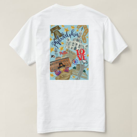 Philadelphia Independence Hall - Basic T-shirt (Design achterkant)