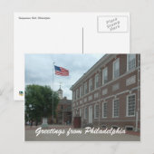 Philadelphia Independence Hall Briefkaart (Voorkant / Achterkant)