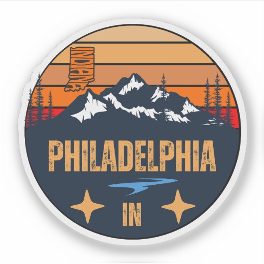 Philadelphia, Indiana Sticker (Voorkant)