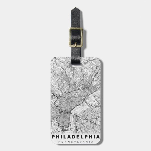 Philadelphia-kaart Bagagelabel (Voorkant verticaal)