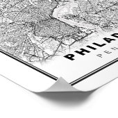 Philadelphia-kaart Poster (Hoek)