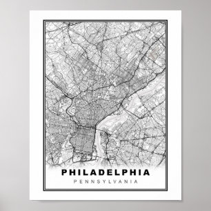 Philadelphia Kaart Poster
