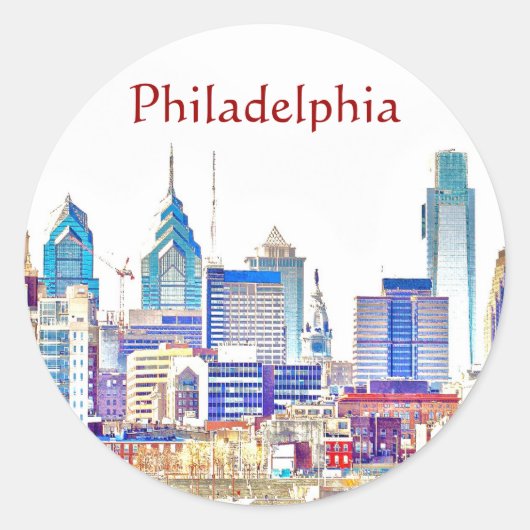 Philadelphia Kleurenschets Sticker (Voorkant)