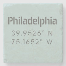 Philadelphia Latitude Stone-Onderzetter