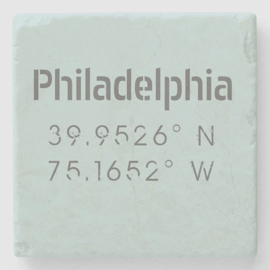 Philadelphia Latitude Stone-Onderzetter Stenen Onderzetter (Voorkant)