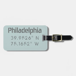 Philadelphia Lengtegraad Breedtegraad Bagage Label