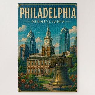 Philadelphia Liberty Bell en Silhouet Legpuzzel