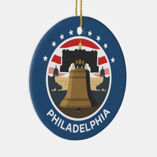 Philadelphia Liberty Bell Keramisch Ornament (Rechts)