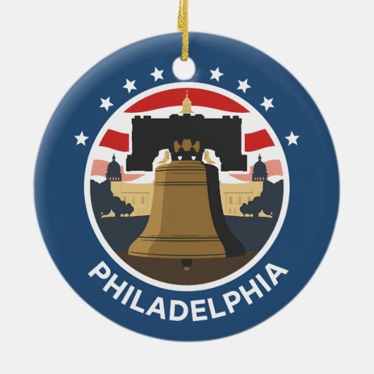  Philadelphia Liberty Bell Keramisch Ornament (Achterkant)