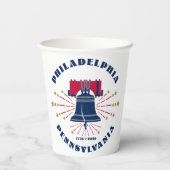 Philadelphia Liberty Bell Patriotic Paper Cup Papieren Bekers (Achterkant)