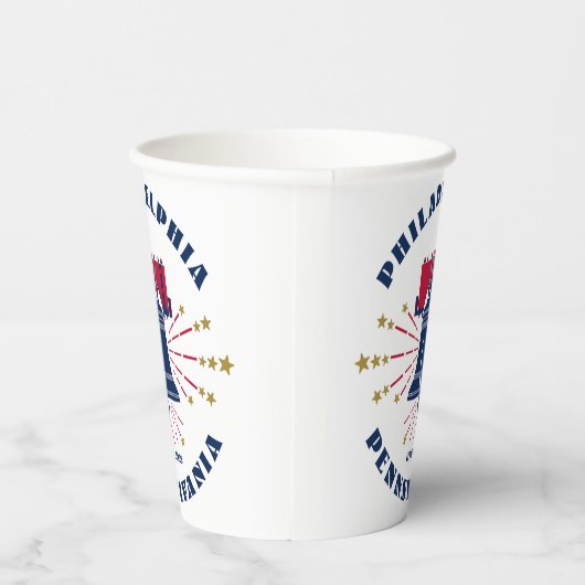 Philadelphia Liberty Bell Patriotic Paper Cup Papieren Bekers (Rechts)