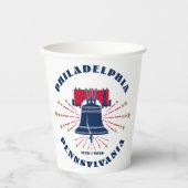 Philadelphia Liberty Bell Patriotic Paper Cup Papieren Bekers (Voorkant)