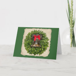 Philadelphia Liberty Bell Wreath over Parchment Feestdagen Kaart
