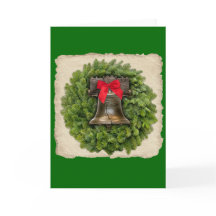 Philadelphia Liberty Bell Wreath over Parchment