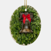 Philadelphia Liberty Bell Wreath over Parchment Keramisch Ornament (Rechts)