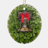Philadelphia Liberty Bell Wreath over Parchment Keramisch Ornament (Links)