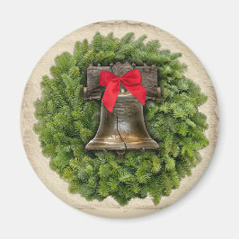 Philadelphia Liberty Bell Wreath over Parchment Magneet