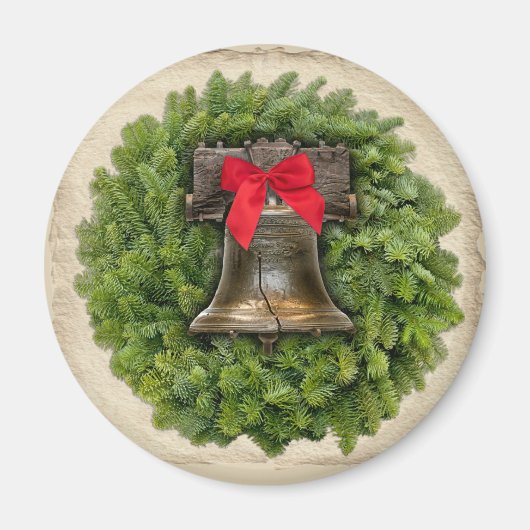 Philadelphia Liberty Bell Wreath over Parchment Magneet (Voorkant)