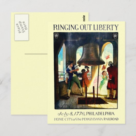 Philadelphia Liberty op de Pennsylvania Railroad Briefkaart (Voorkant / Achterkant)