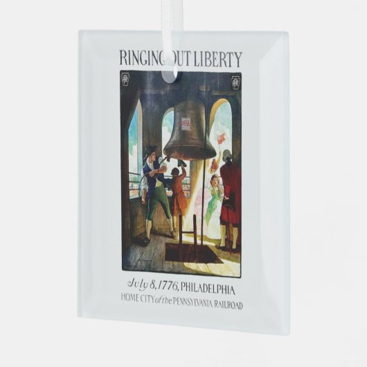 Philadelphia Liberty op de Pennsylvania Railroad Glas Ornament (Voorkant links)