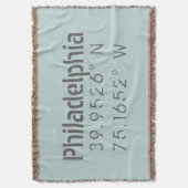 Philadelphia Longitude Latitude Deken (Voorkant Verticaal)