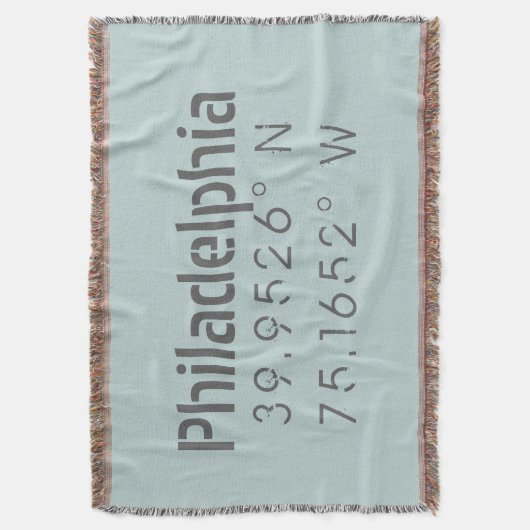 Philadelphia Longitude Latitude Deken (Voorkant Verticaal)