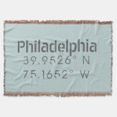 Philadelphia Longitude Latitude Deken (Voorkant)