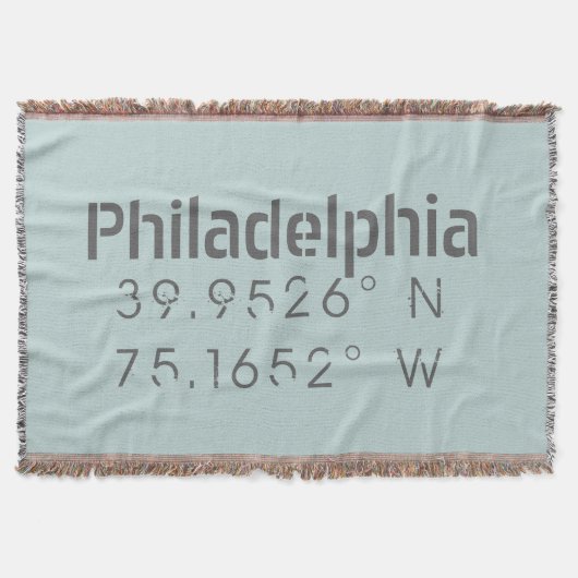 Philadelphia Longitude Latitude Deken (Voorkant)