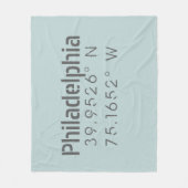 Philadelphia Longitude Latitude Fleece Deken (Voorkant)