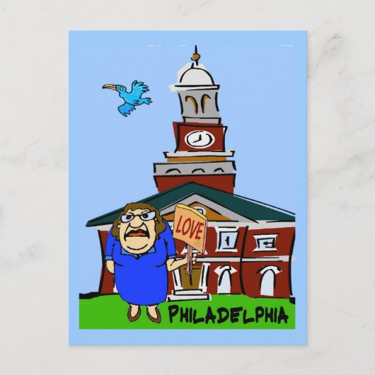 Philadelphia LOVE Cartoon Briefkaart (Voorkant)