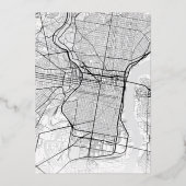 Philadelphia Love Locator | Bruiloft Bewaar de dat Folie Uitnodiging (Achterkant)