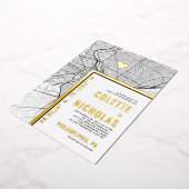 Philadelphia Love Locator | Stad thema bruiloft Folie Uitnodiging (Gedraaid)