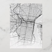 Philadelphia Love Locator | Stad thema bruiloft Folie Uitnodiging (Achterkant)