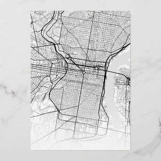 Philadelphia Love Locator | Stad thema bruiloft Folie Uitnodiging (Achterkant)