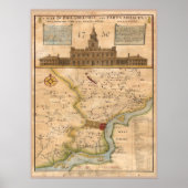 Philadelphia Map 1750 replica Poster (Voorkant)