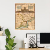 Philadelphia Map 1750 replica Poster (Thuiskantoor)