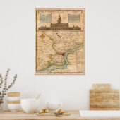 Philadelphia Map 1750 replica Poster (Keuken)