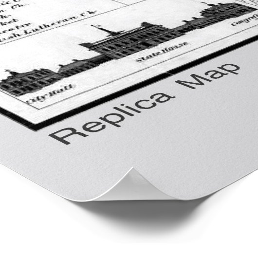 Philadelphia Map 1875, Replica Gray Poster (Hoek)