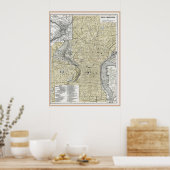 Philadelphia Map 1895 replica Poster (Keuken)