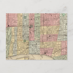 Philadelphia Map door Mitchell Briefkaart