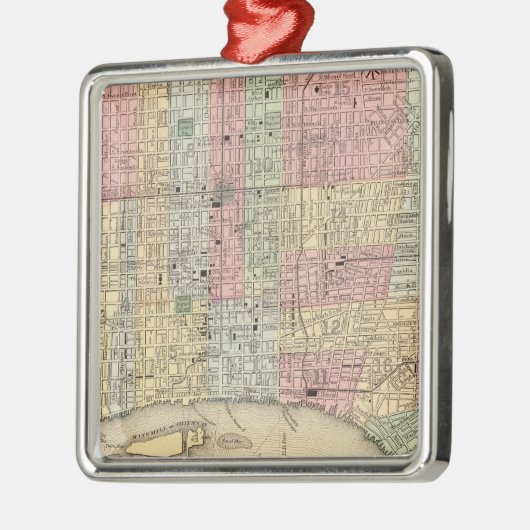 Philadelphia Map door Mitchell Metalen Ornament (Links)