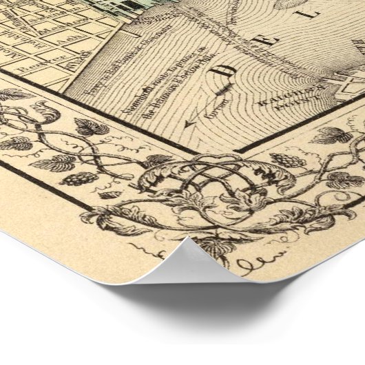 Philadelphia Map door Mitchell Poster (Hoek)